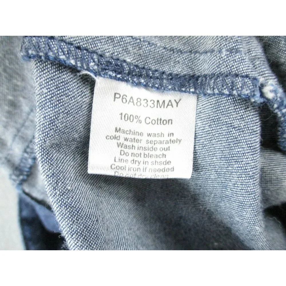 Parker Shorts Womens 0 Blue Chambray Denim Lace Cut Out Tassels 100% Cotton - Picture 5 of 6
